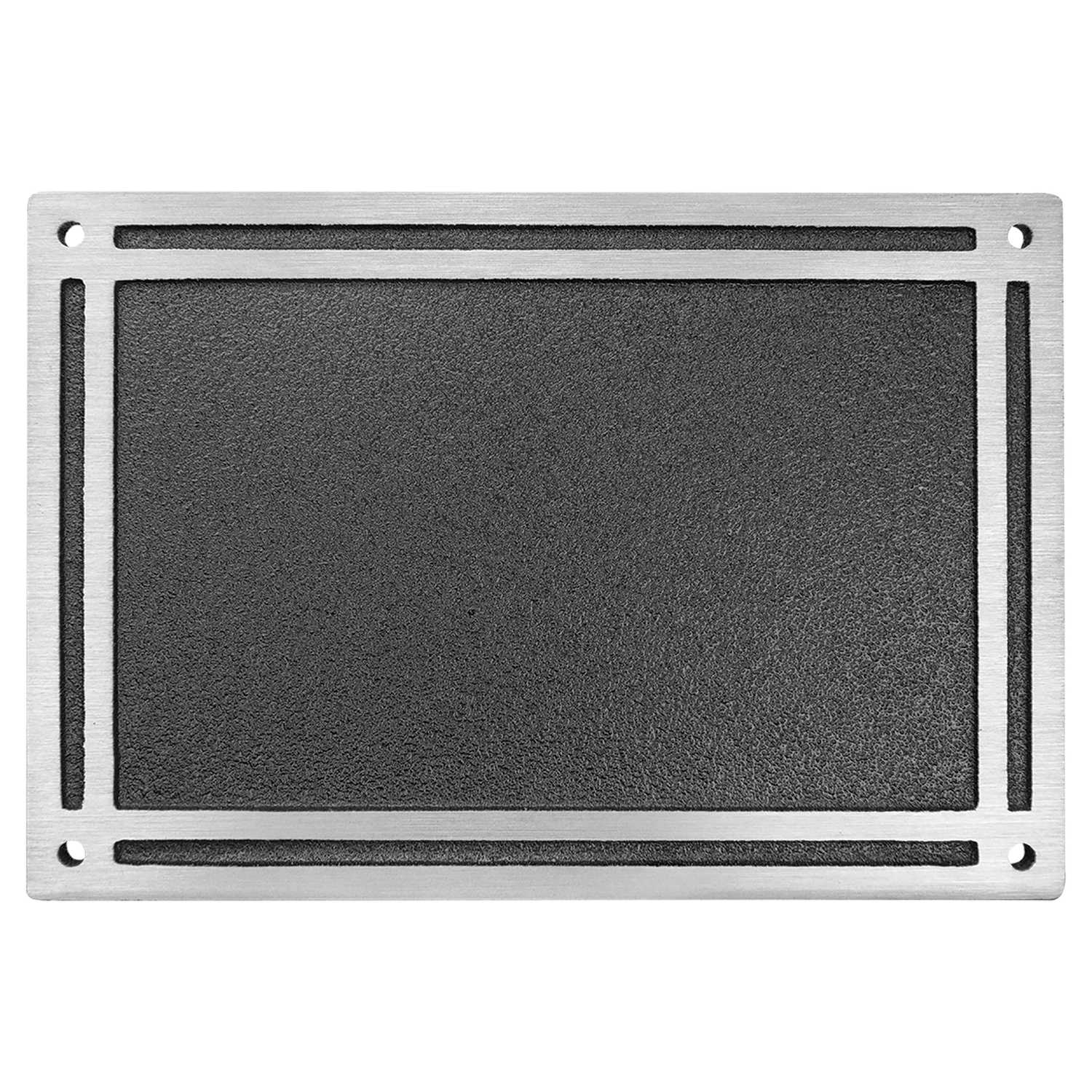 Cast Aluminum Plaques with Monting Screws, Color: Black/Silver, Size: 6X4