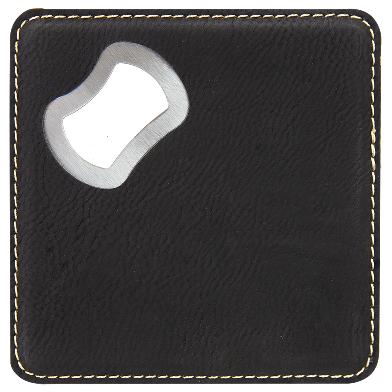 4X4 Leatherette Coaster and Bottle Opener