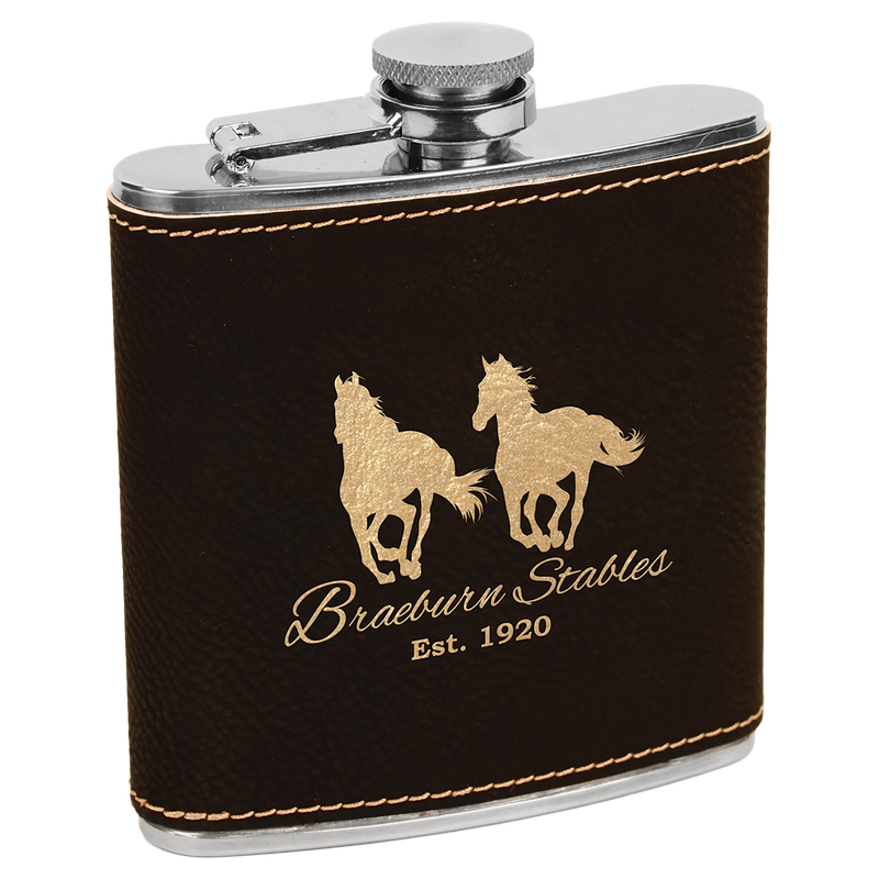 6 oz Leatherette Flask