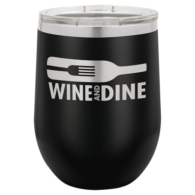 12 oz Vacumm Insulated Stemless Wine Tumbler w/Lid