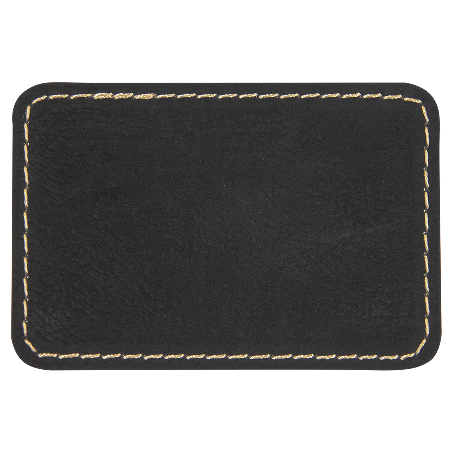 Rectangle Leathereete Patches, Color: Black/Gold, Size: 3" x 2"
