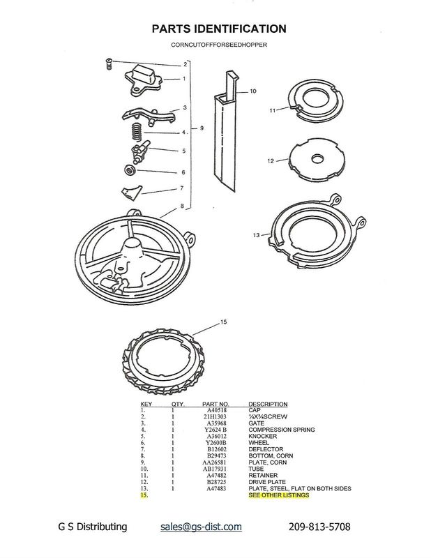 John Deere Corn Cutoff Parts for Seed Bottom B29473