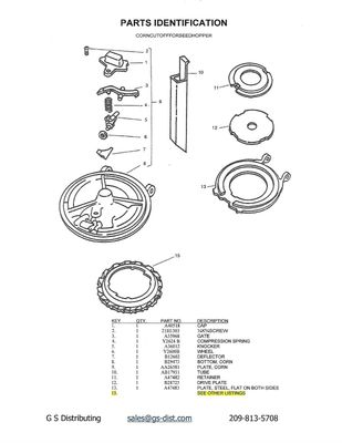 John Deere Corn Cutoff Parts for Seed Bottom B29473