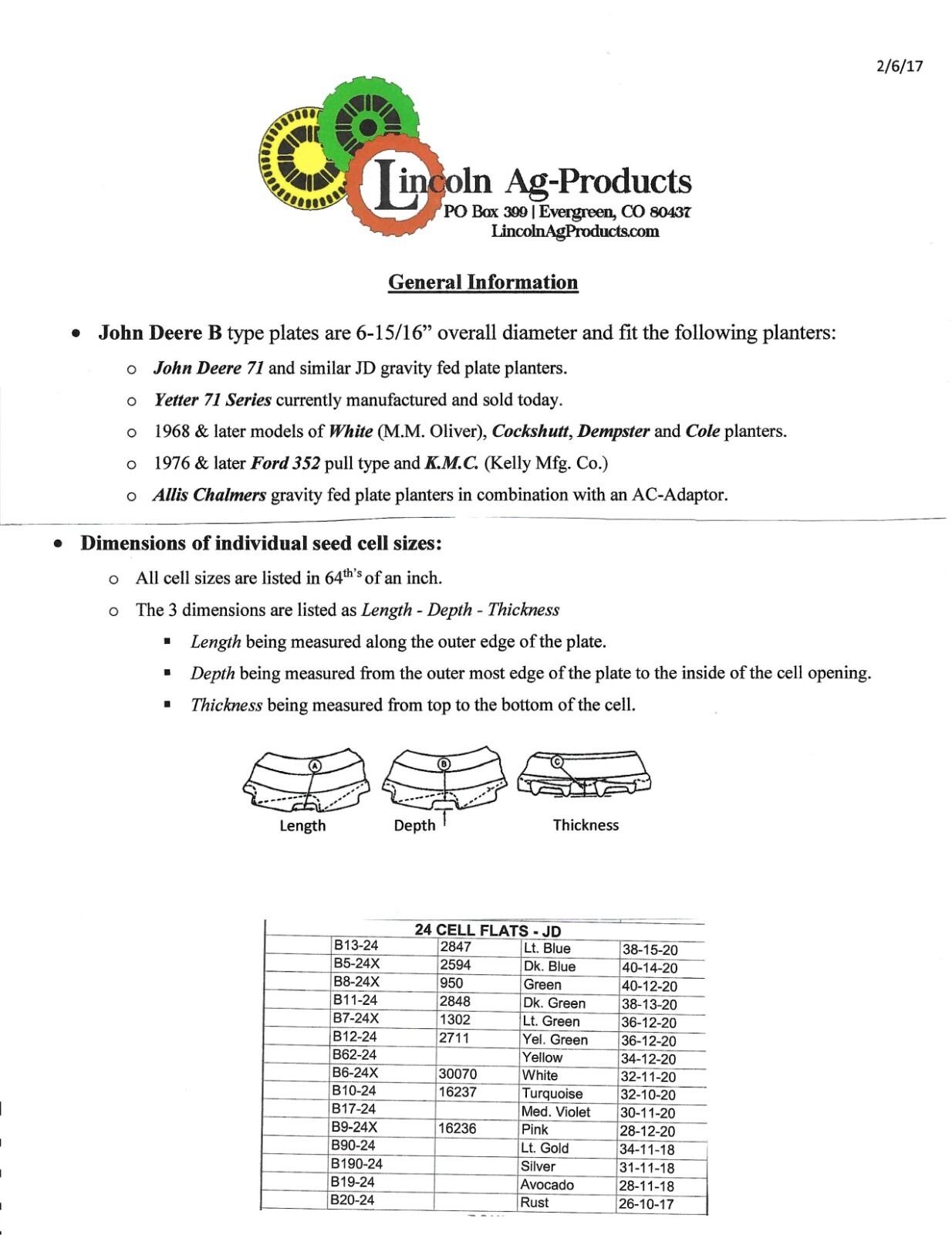 Used Lustran Corn Plates for Flat Seeds used in John Deere 71 planters