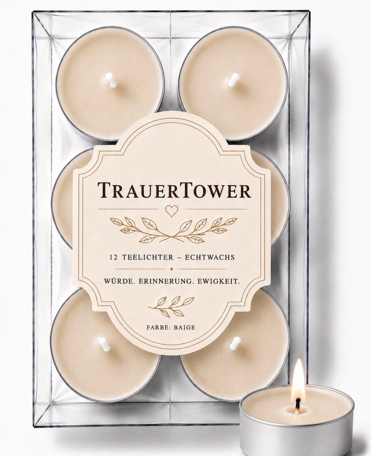 Teelichter - Baige, 12er Pack