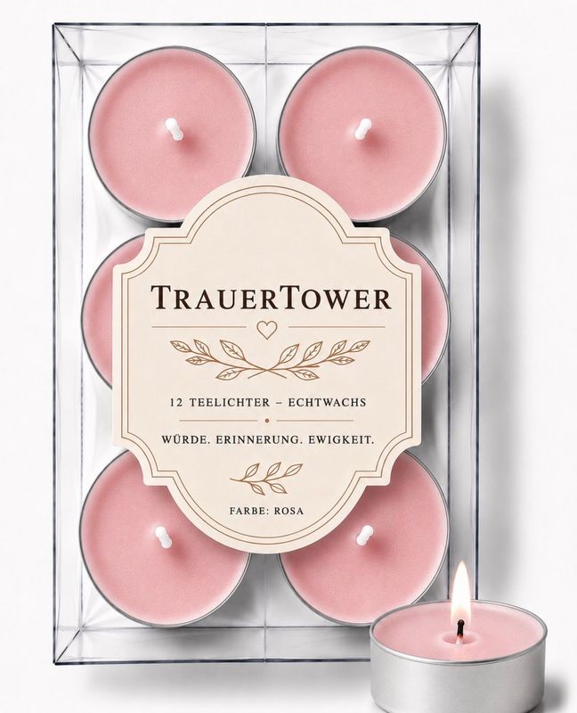 Teelichter - Rosa, 12er Set