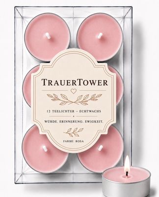 Teelichter - Rosa, 12er Set