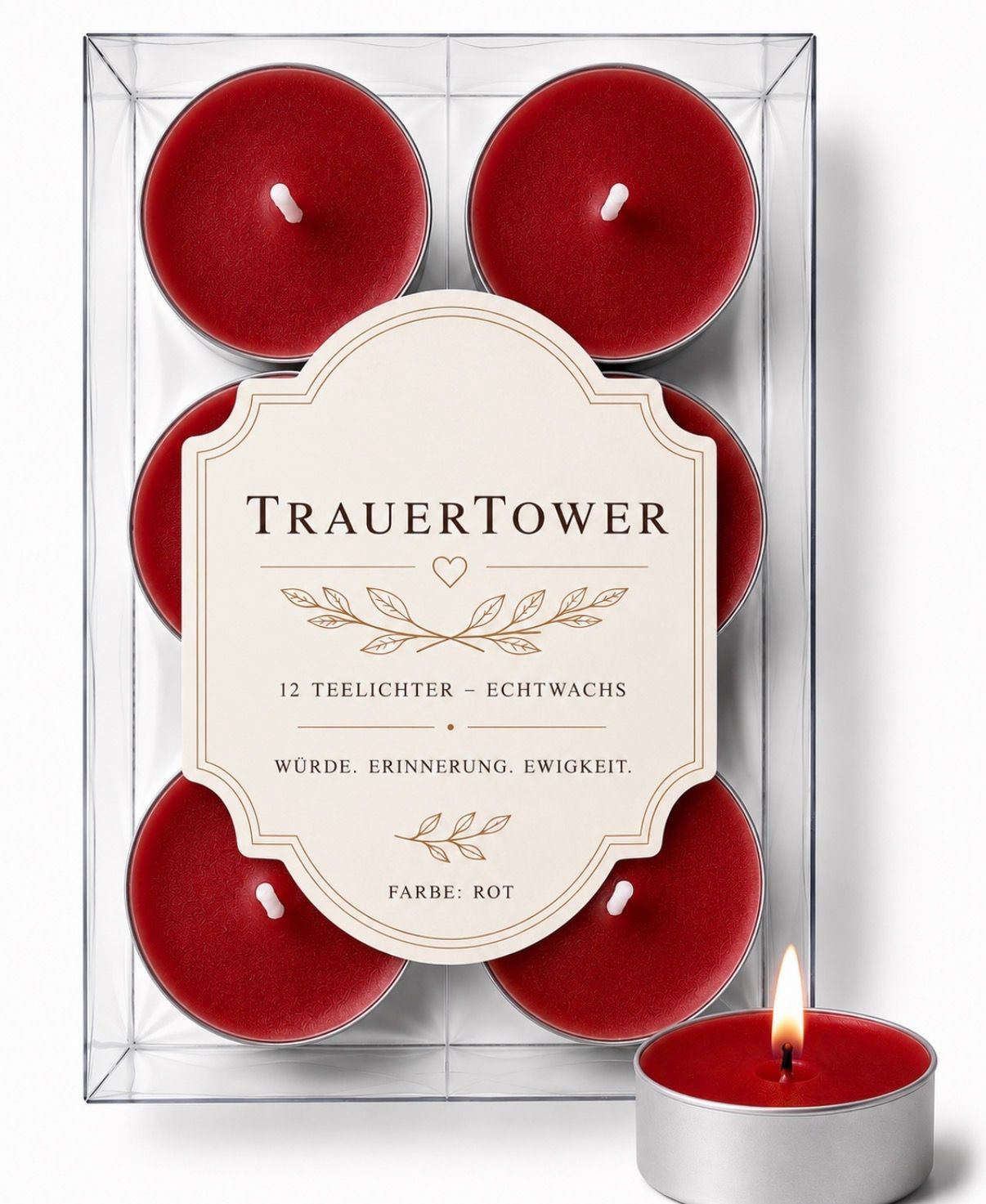 Teelichter - Rot, 12er Set