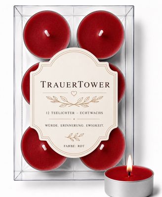 Teelichter - Rot, 12er Set