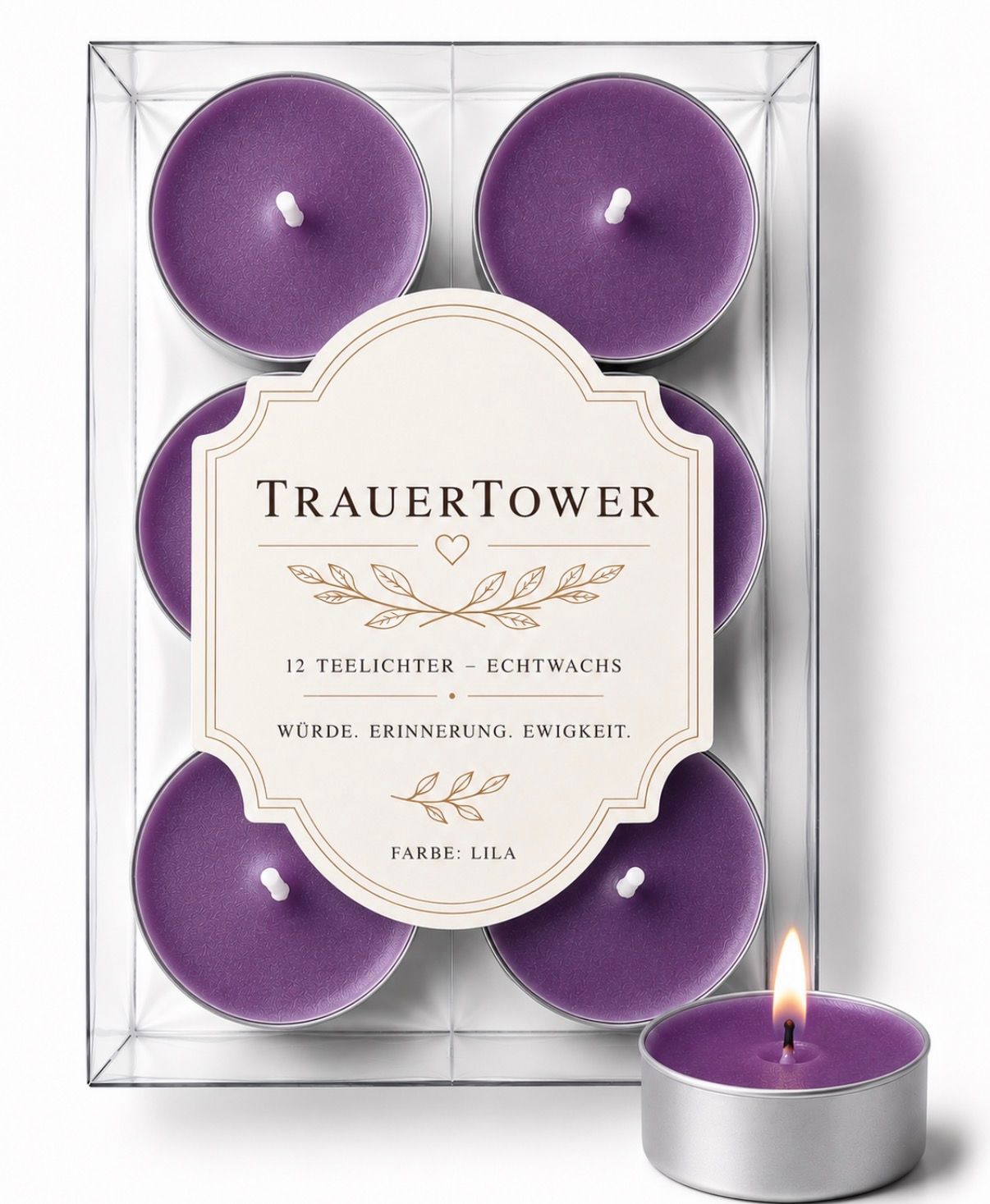 Teelichter - Lila, 12er Set