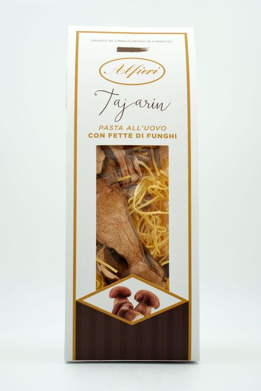 Tajarin - Pasta all'uovo con fette di funghi