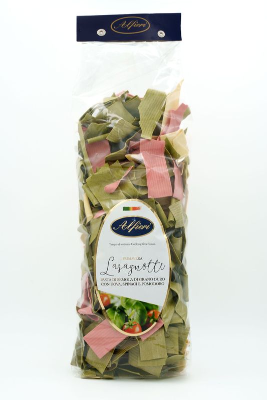 Lasagnotti - Pasta di semola di grano duro con uova, spinaci e pomodoro