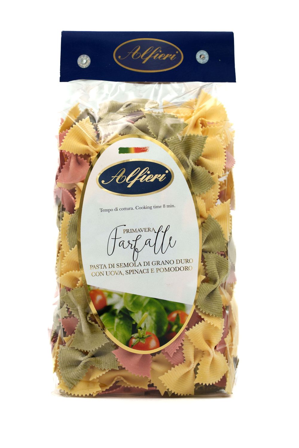 Farfalle - Pasta di semola di grano duro con uova, spinaci e pomodoro