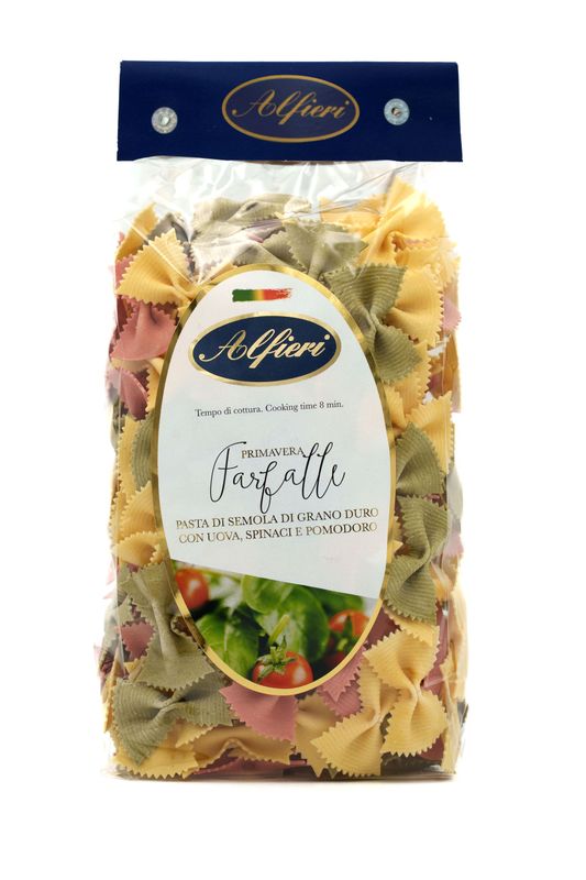 Farfalle - Pasta di semola di grano duro con uova, spinaci e pomodoro