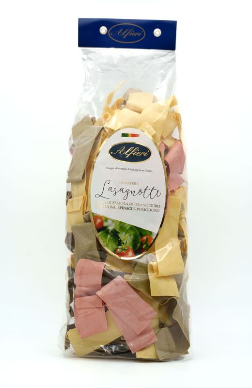 Lasagnotti - Pasta di semola di grano duro con uova, spinaci e pomodoro
