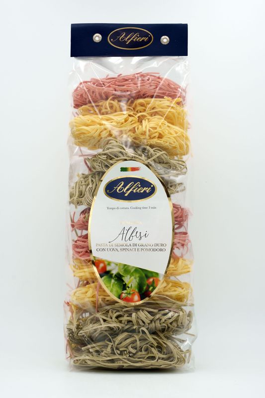 Albesi - Pasta di semola di grano duro con uova, spinaci e pomodoro