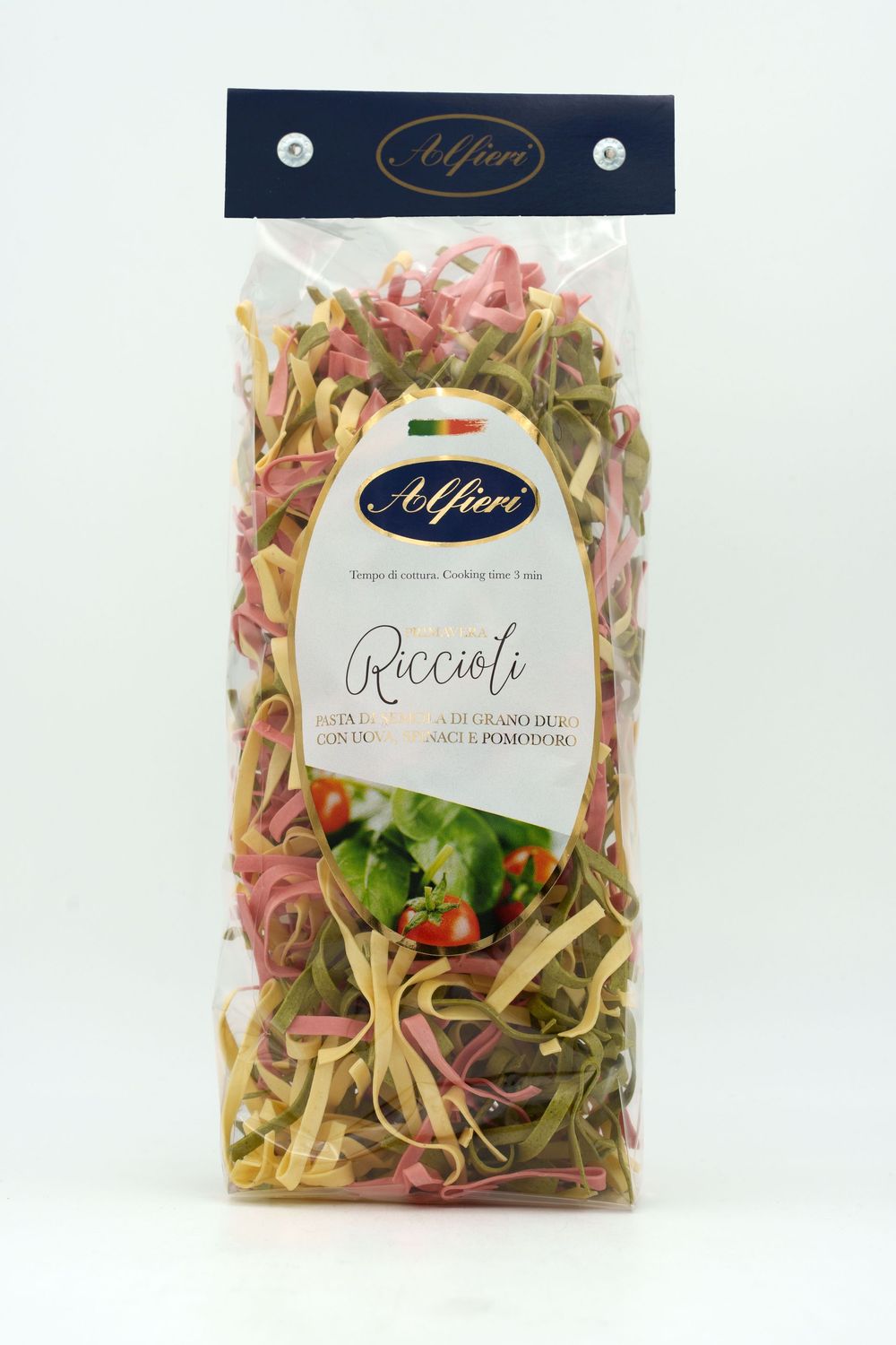 Riccioli - Pasta di semola di grano duro con uova, spinaci e pomodoro