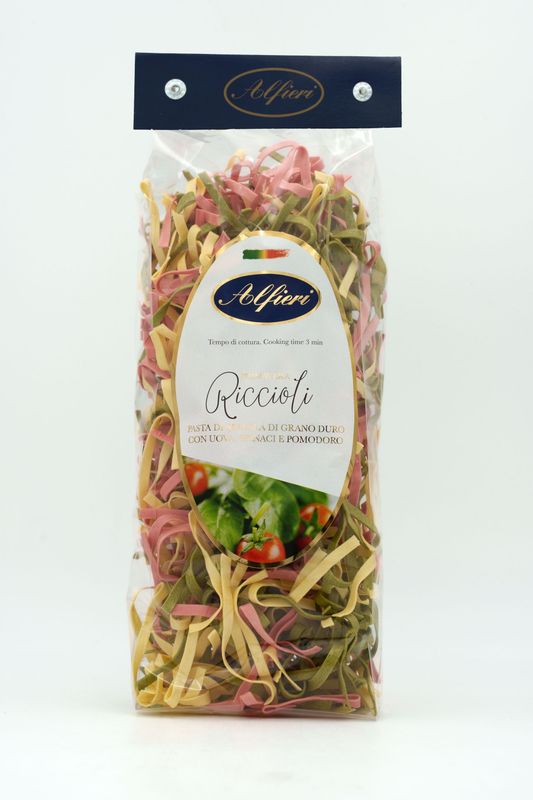 Riccioli - Pasta di semola di grano duro con uova, spinaci e pomodoro