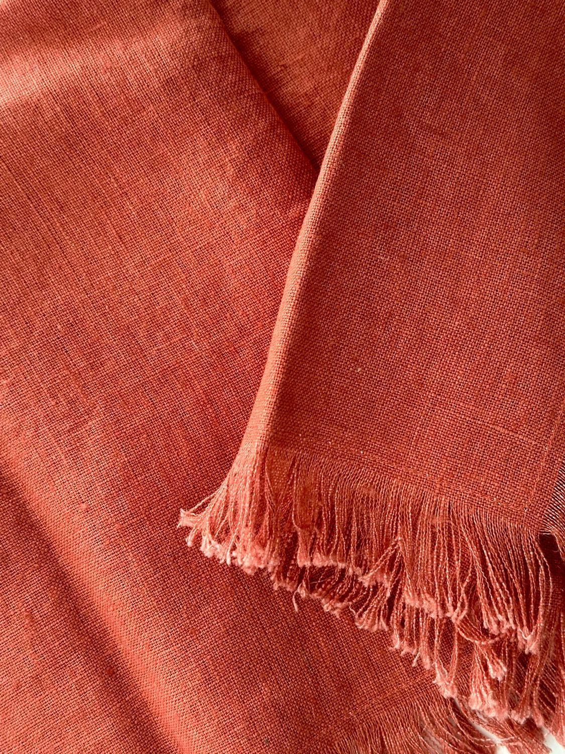 Tafellaken linen (160x320cm) - groen, rood of okergeel, Colour: Brick red