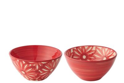 Schaal bloemen rood