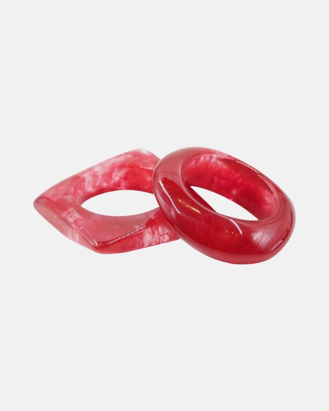 Outline napkin ring (set 2 stuks), Colour: Rood