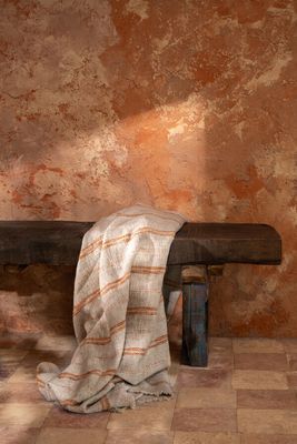 Plaid linnen beige/roest