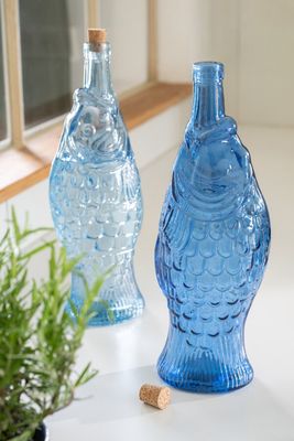 Glazen fles vis