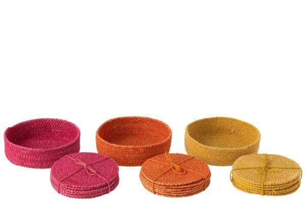 Onderleggers zeegras, Colour: Roze