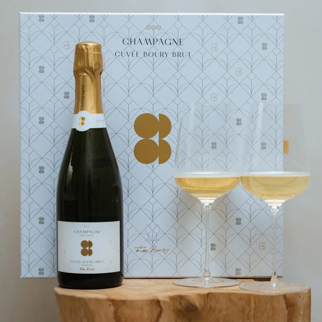 Boury Bottled - Champagne giftset met glazen