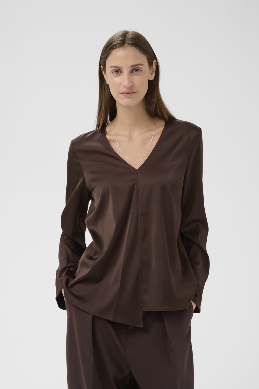LAKEIW BLOUSE, Color: Coffee Bean, Size: 34