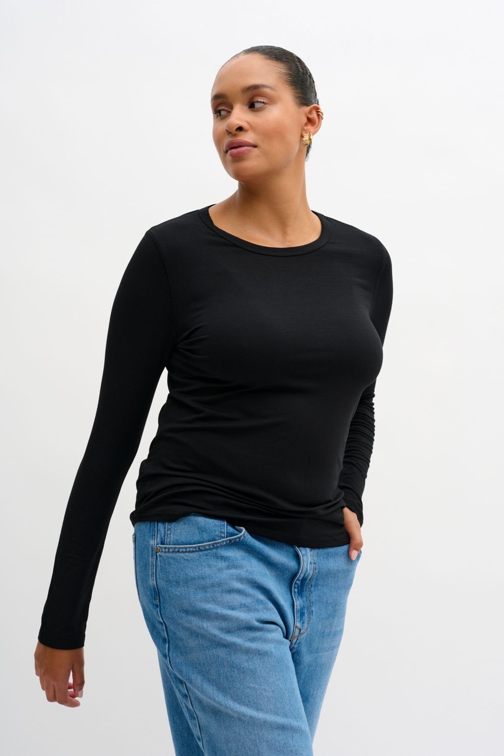 18 THE MODAL BLOUSE, Color: Black, Size: XS