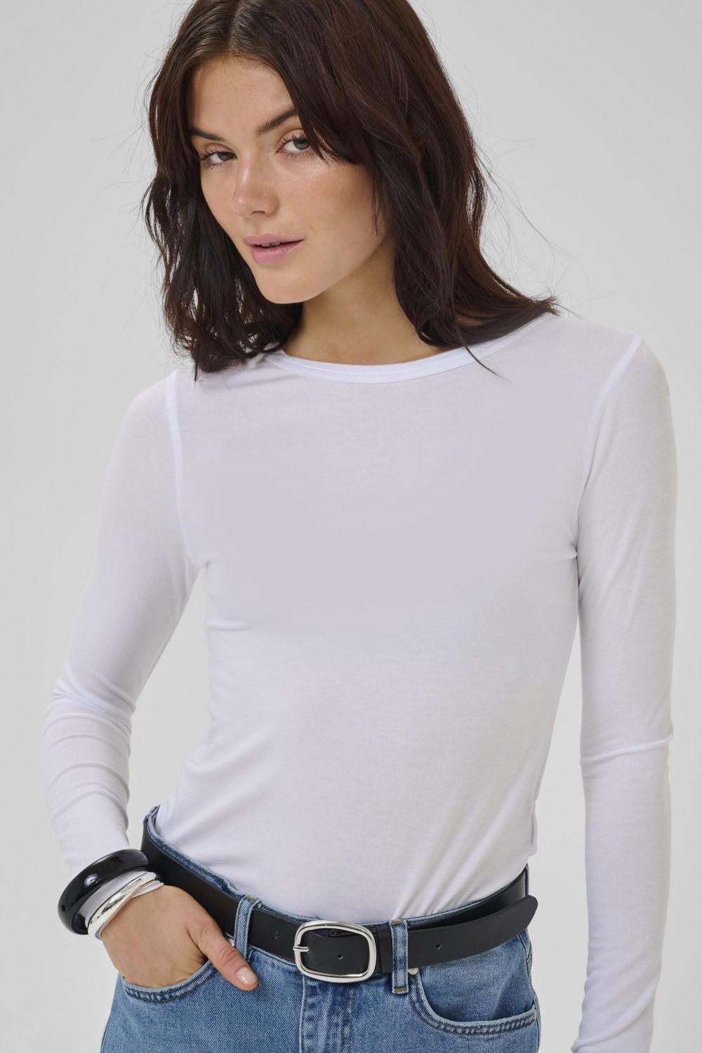 18 THE MODAL BLOUSE, Color: Bright White, Size: XS