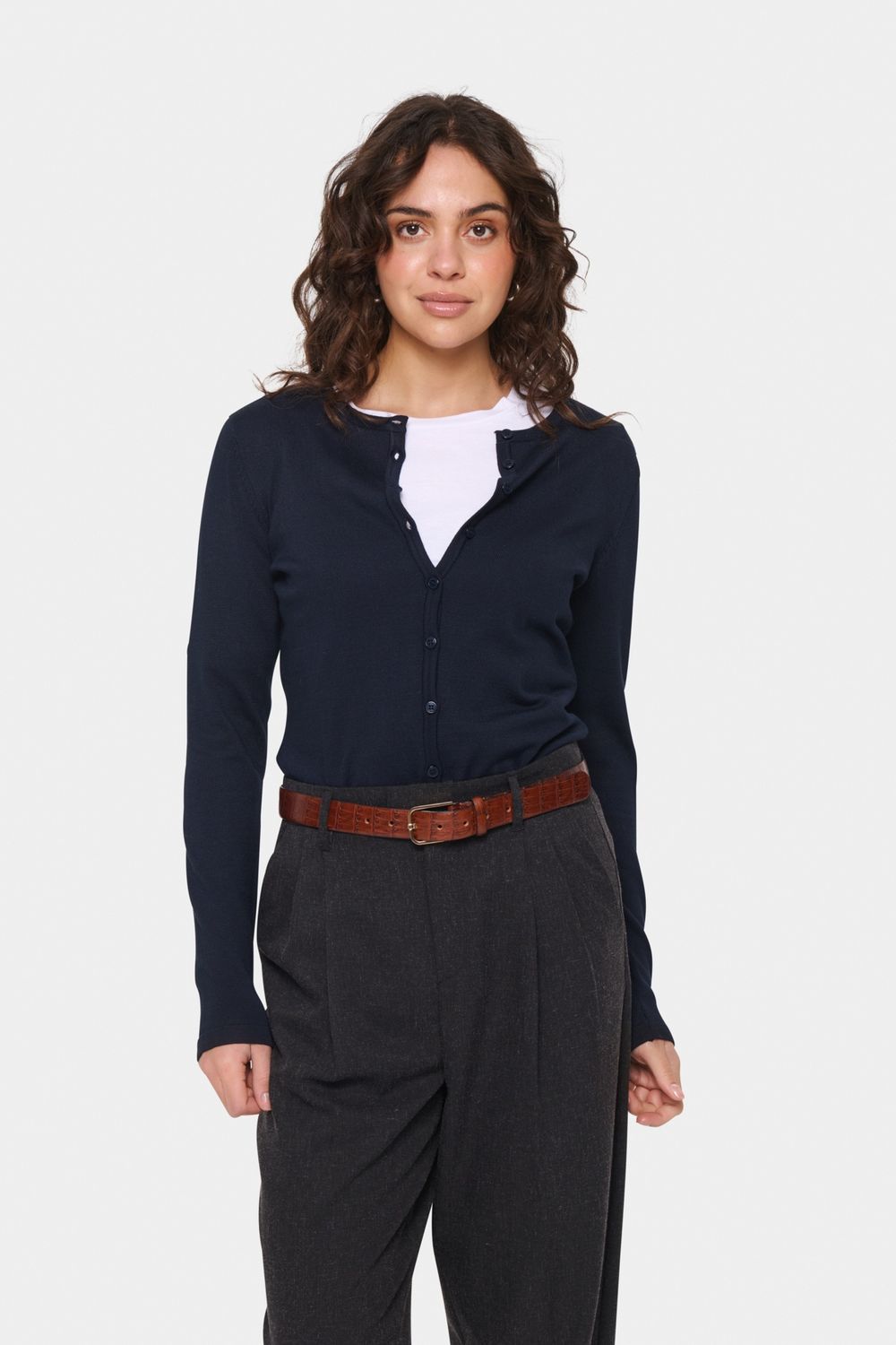 A8661, MilaSZ R-Neck Cardigan, Color: Night Sky, Size: XS