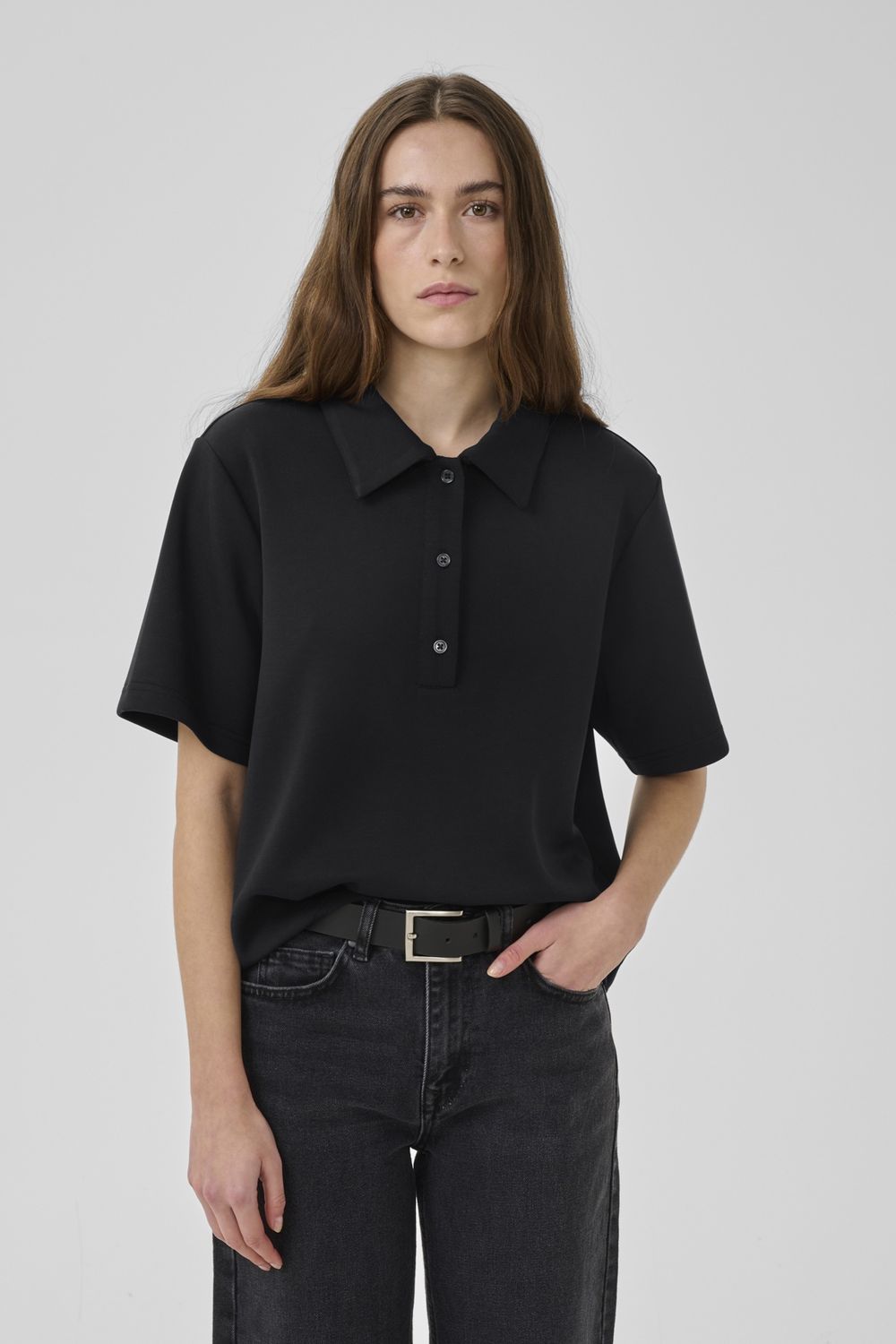 MWHelle Polo Tee, Color: Black, Size: XS
