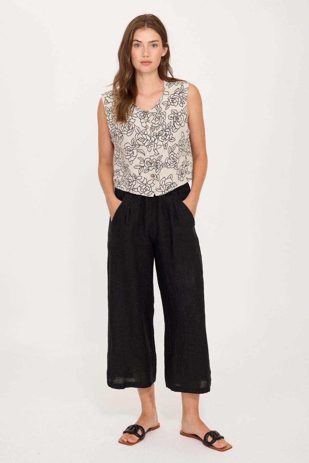 1469 Cropped Pant, Color: Blk, Size: XS