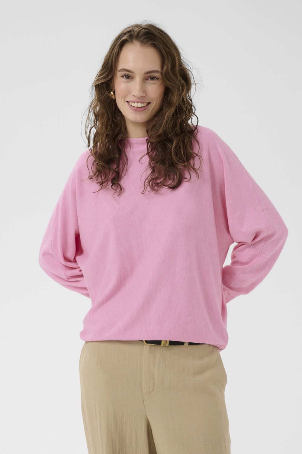 CUannemarie Batwing Jumper, Color: Begonia Pink Melange, Size: XS