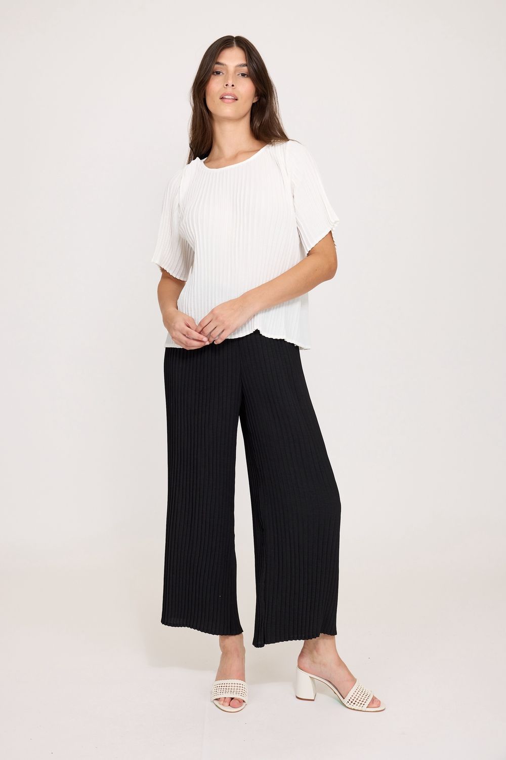 P0054 Pleated Pant, Color: Blk, Size: XS