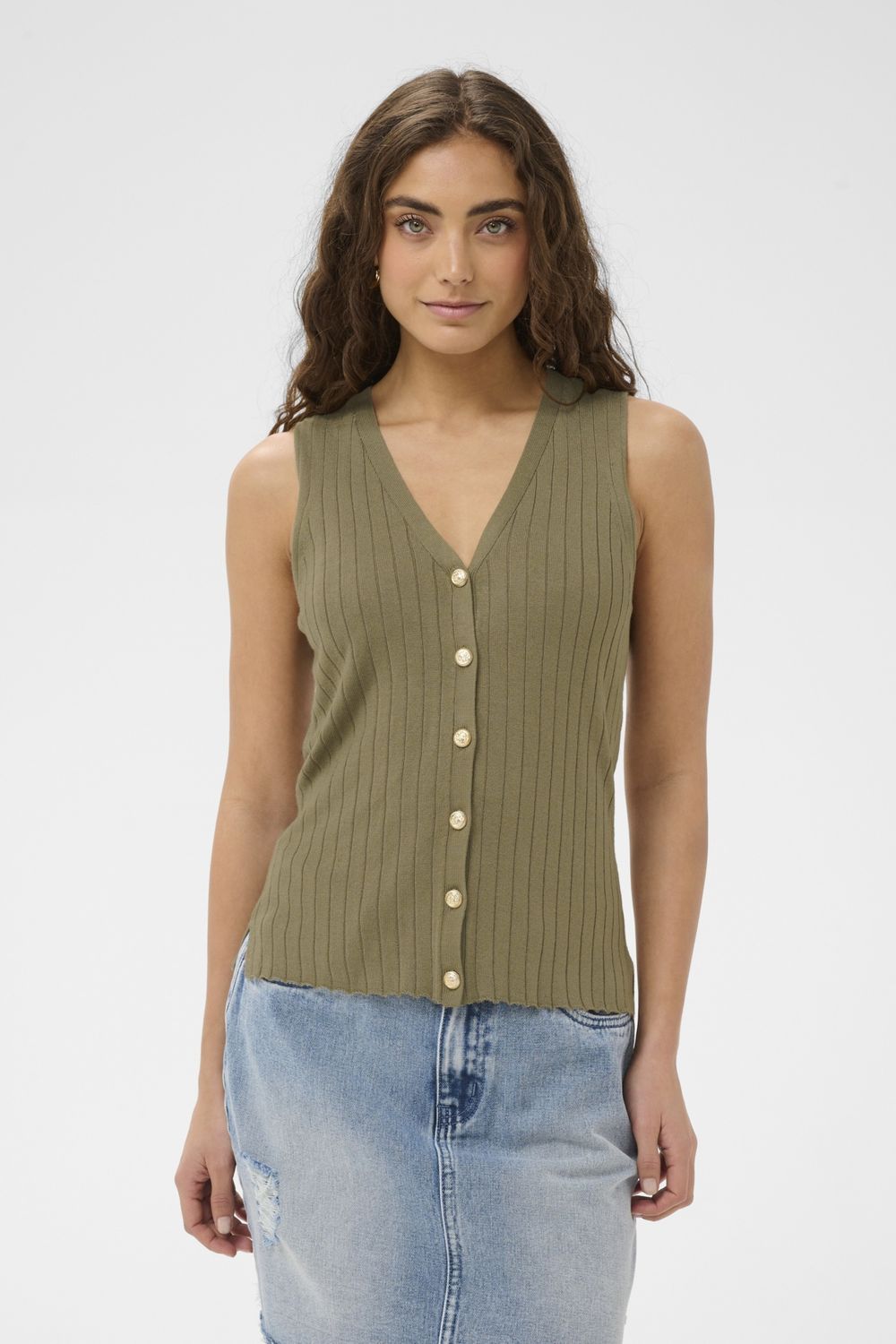 CUsophi Annemette Top, Color: Dusky Green, Size: S