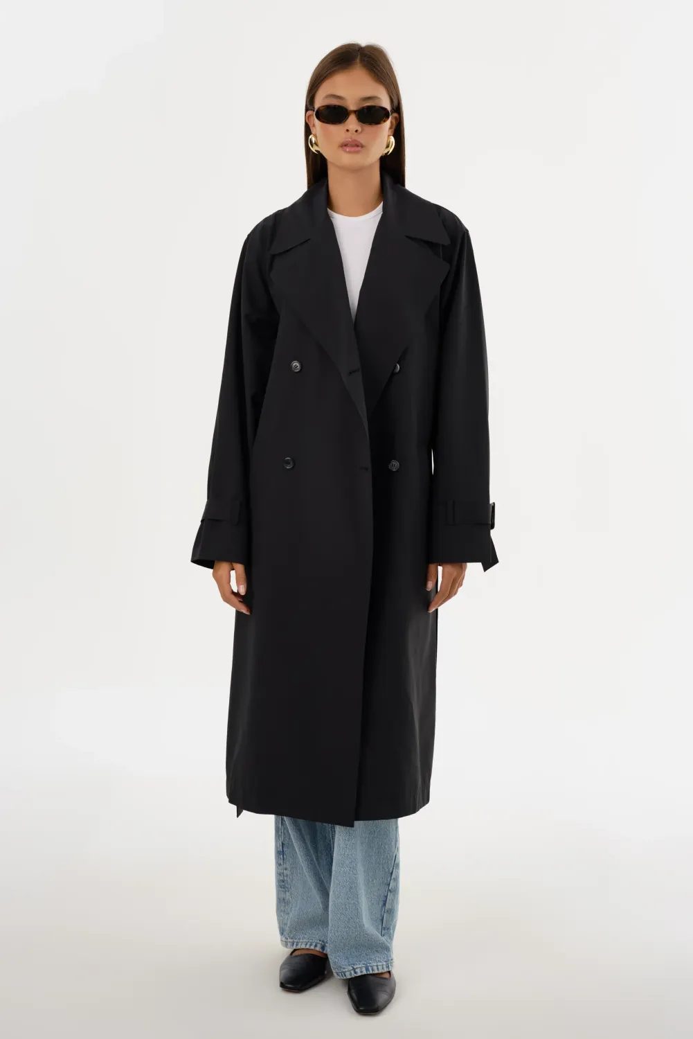 Colette Trench Coat, Color: Black, Size: XXS