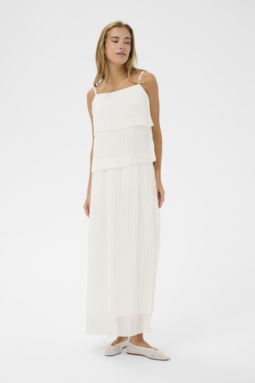 KAkiera Pliss Dress, Color: Chalk, Size: 34