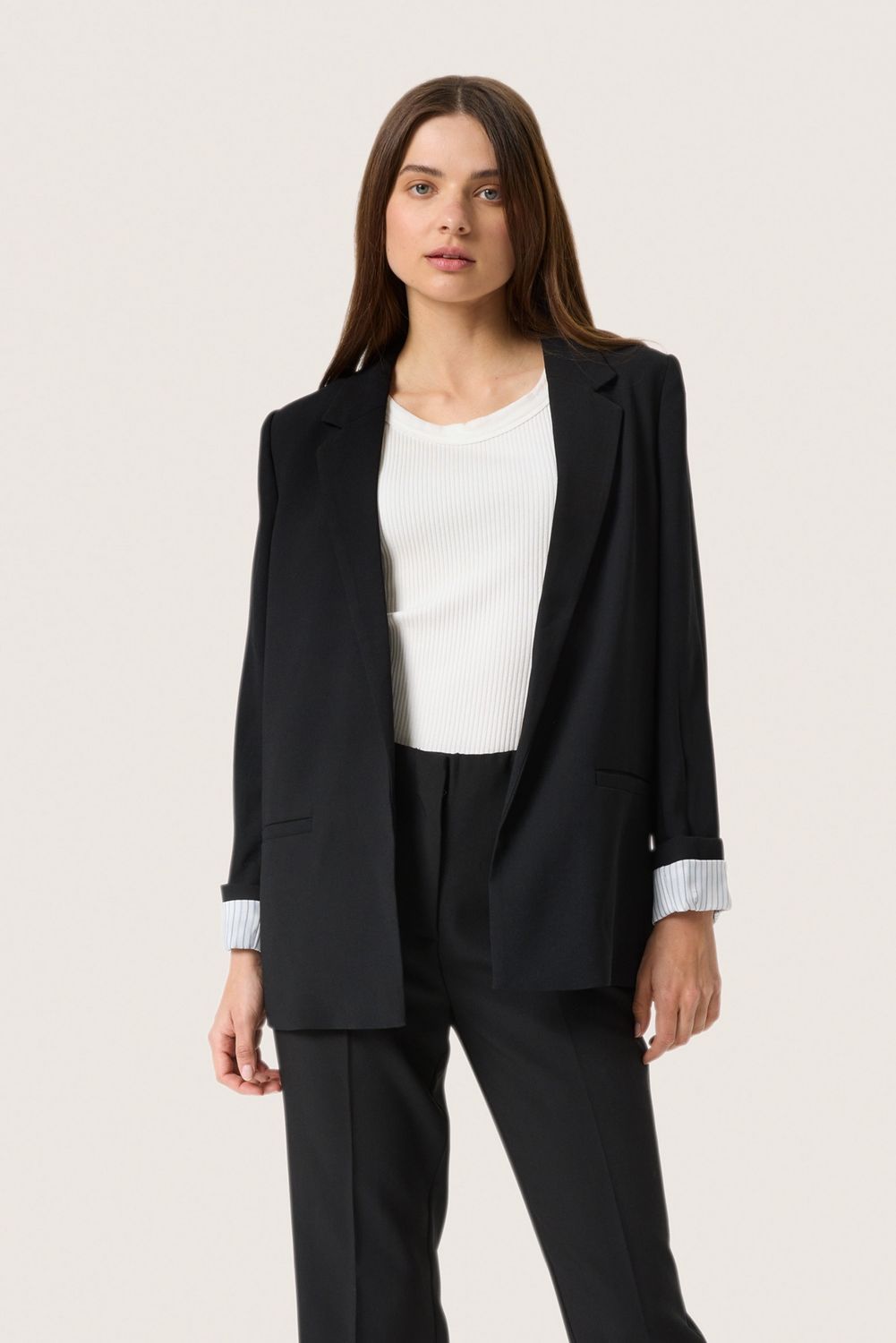 SLShirley Fold-up Blazer, Color: Black, Size: XS