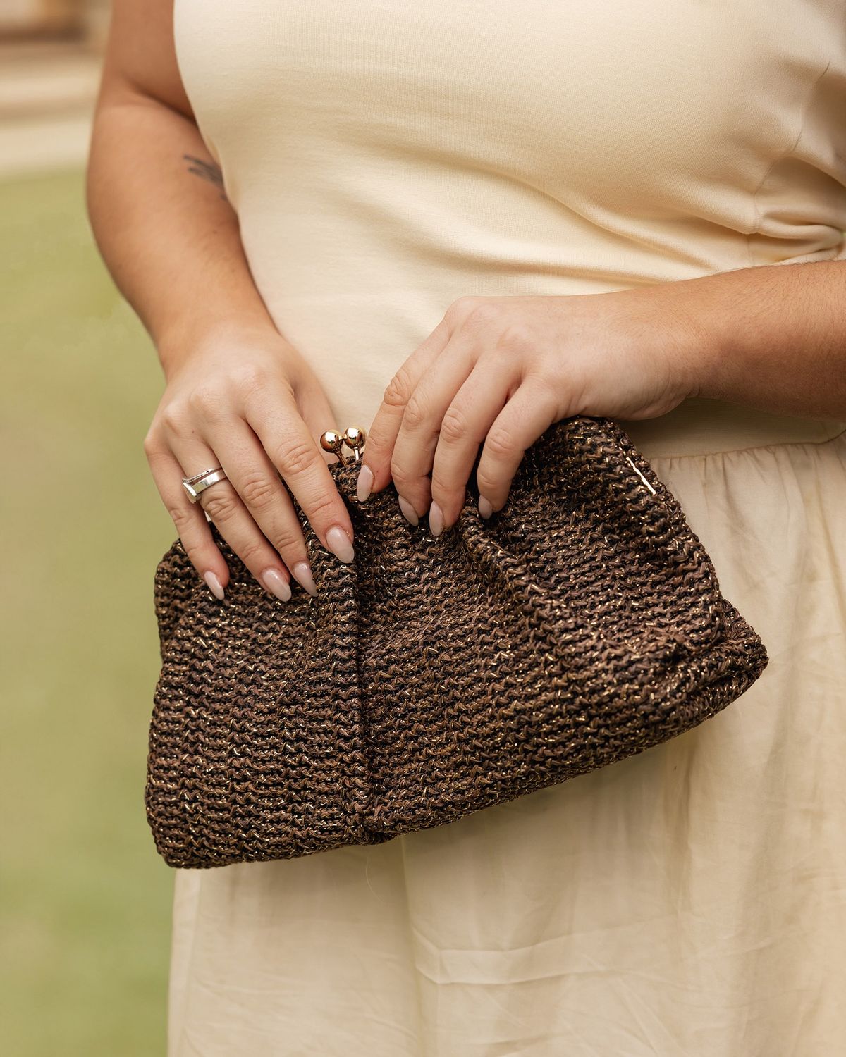 Goldie Clutch, Color: Chocolate Knit