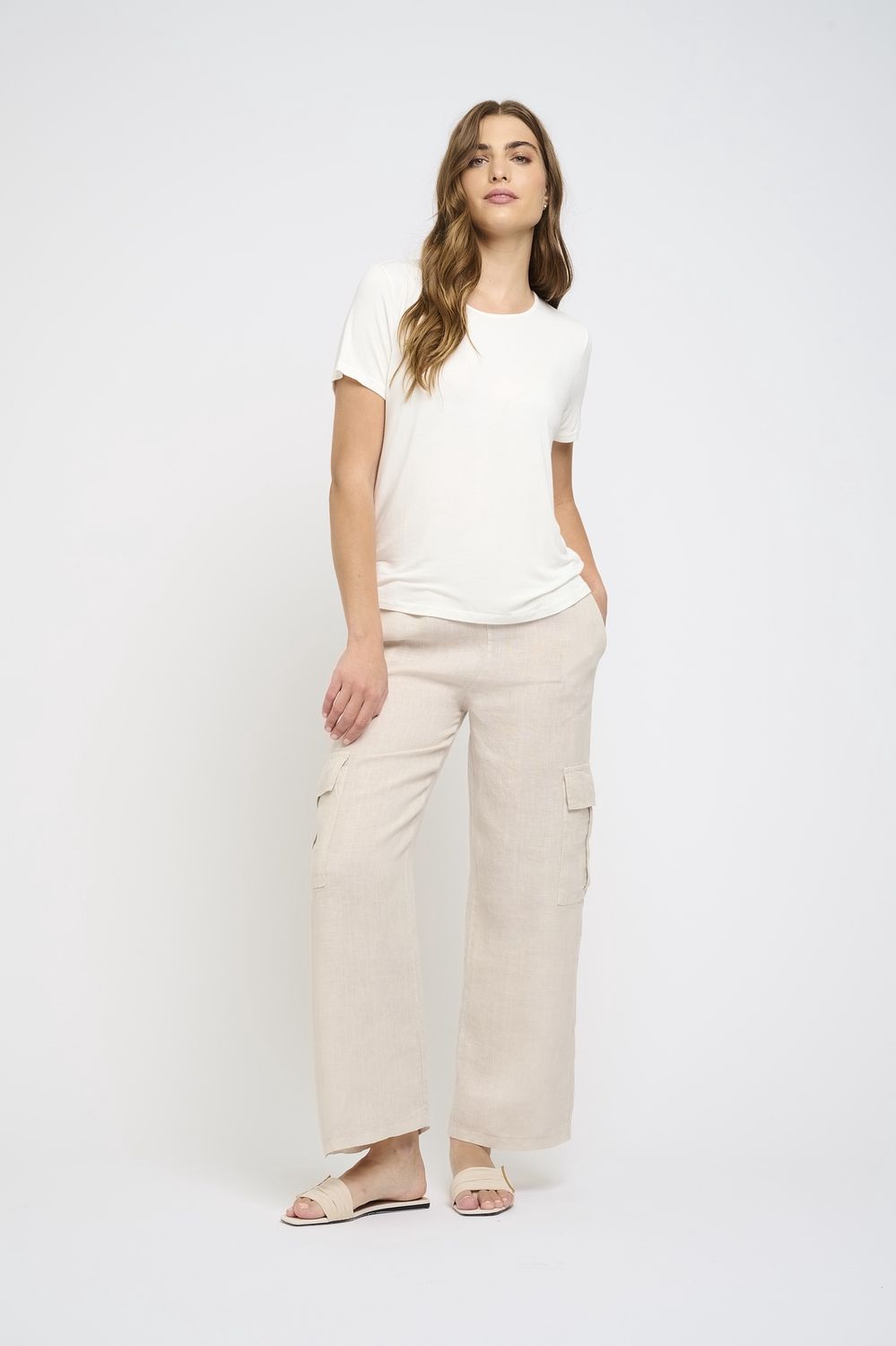 259 Lin Carg Pant, Color: Bei, Size: XS