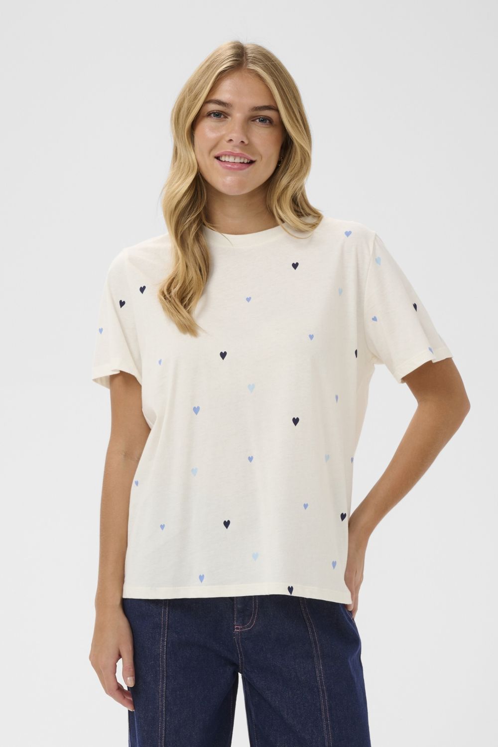 Johanna T-Shirt, Color: Ice Blue Multi un Hearts, Size: XS