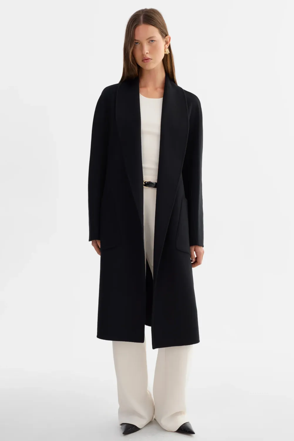 Thara Double Face Coat, Color: Black, Size: XXS