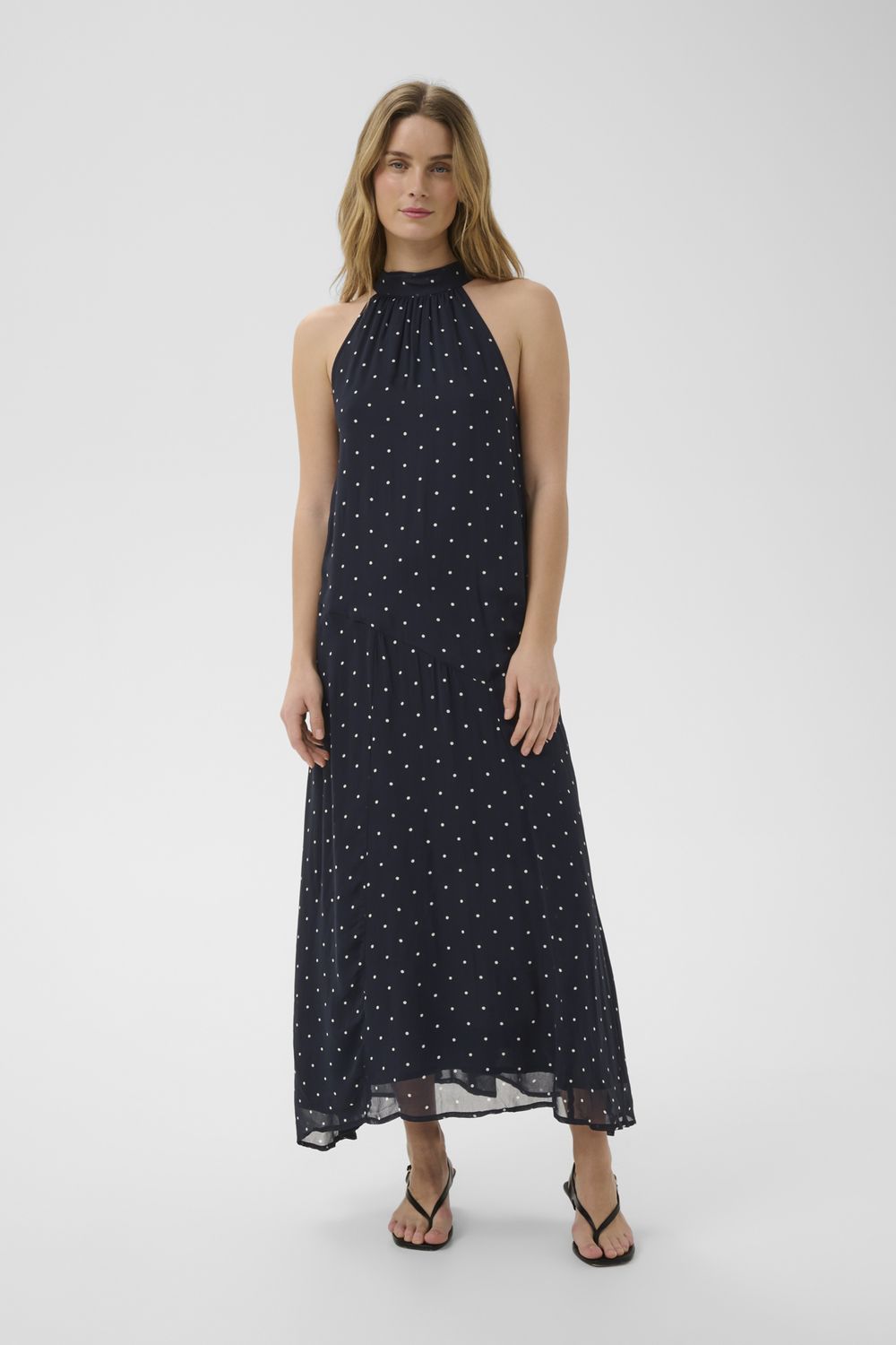 DorthemiePW Dress, Color: Dark Navy Dot Print, Size: 34