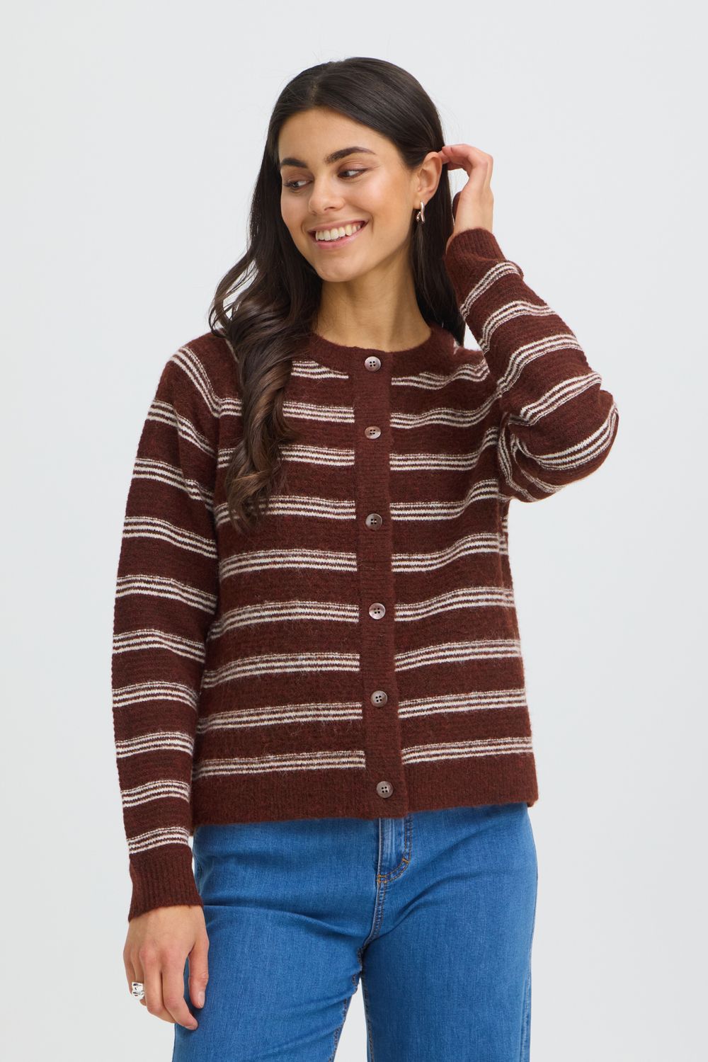 FRKENDRA CAR 2, Color: RUM RAISIN STRIPE, Size: XS