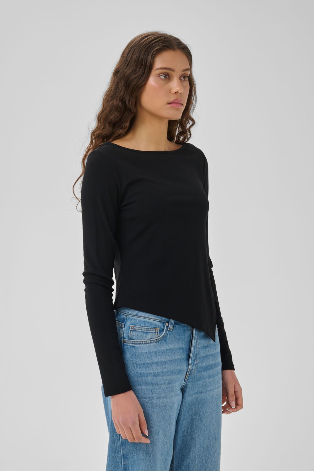 MWNupti Asymmetric Blouse, Color: Black, Size: XS