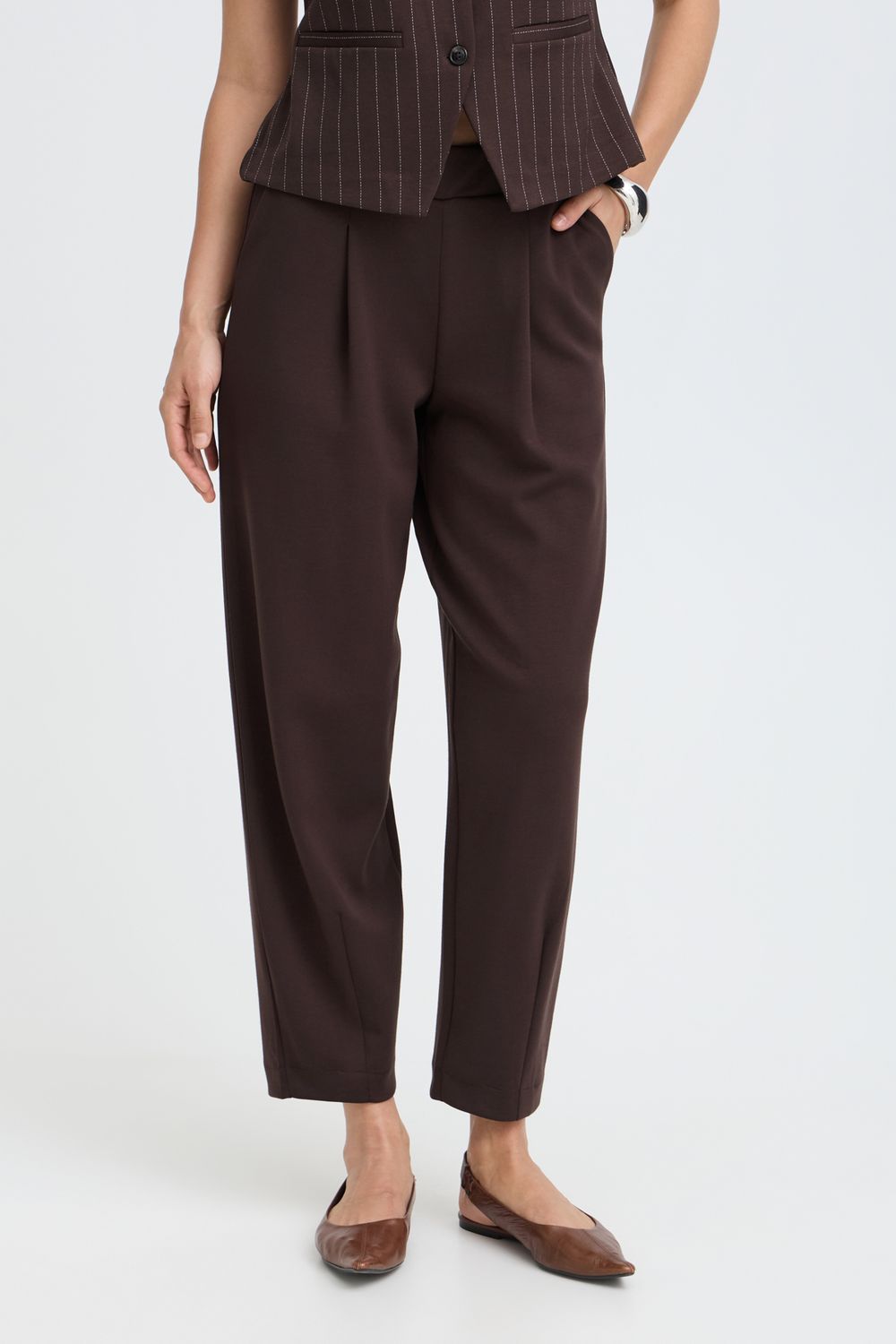 BYPUSTI BARREL PANTS, Color: Java, Size: S