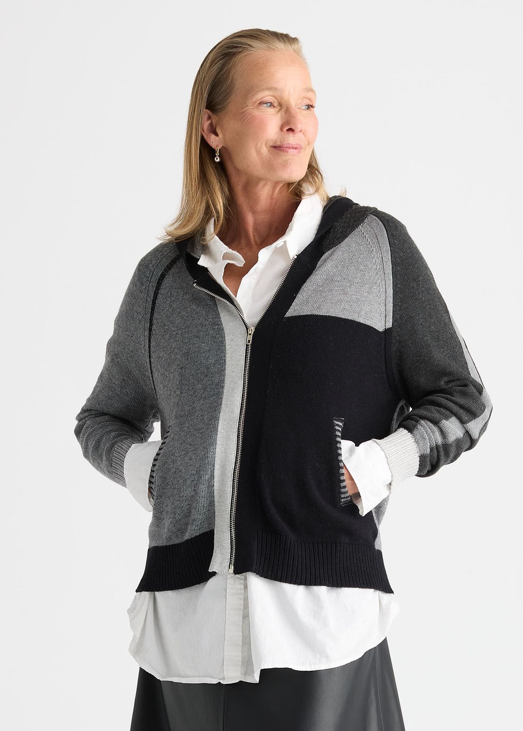 Plaited Zip Up Hoodie